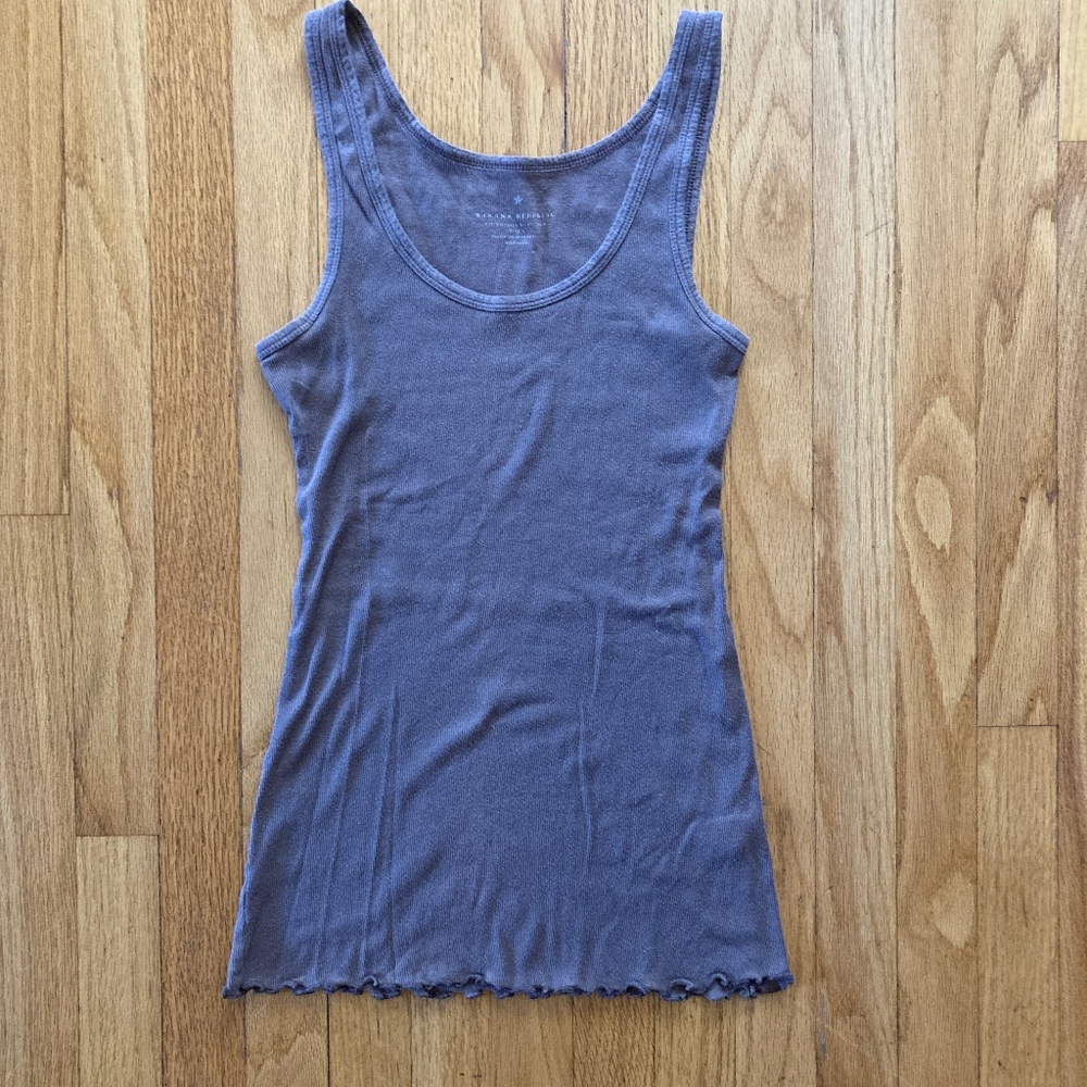 Brown Ribbed Banana Republic Tank Top Size Small Y2K
